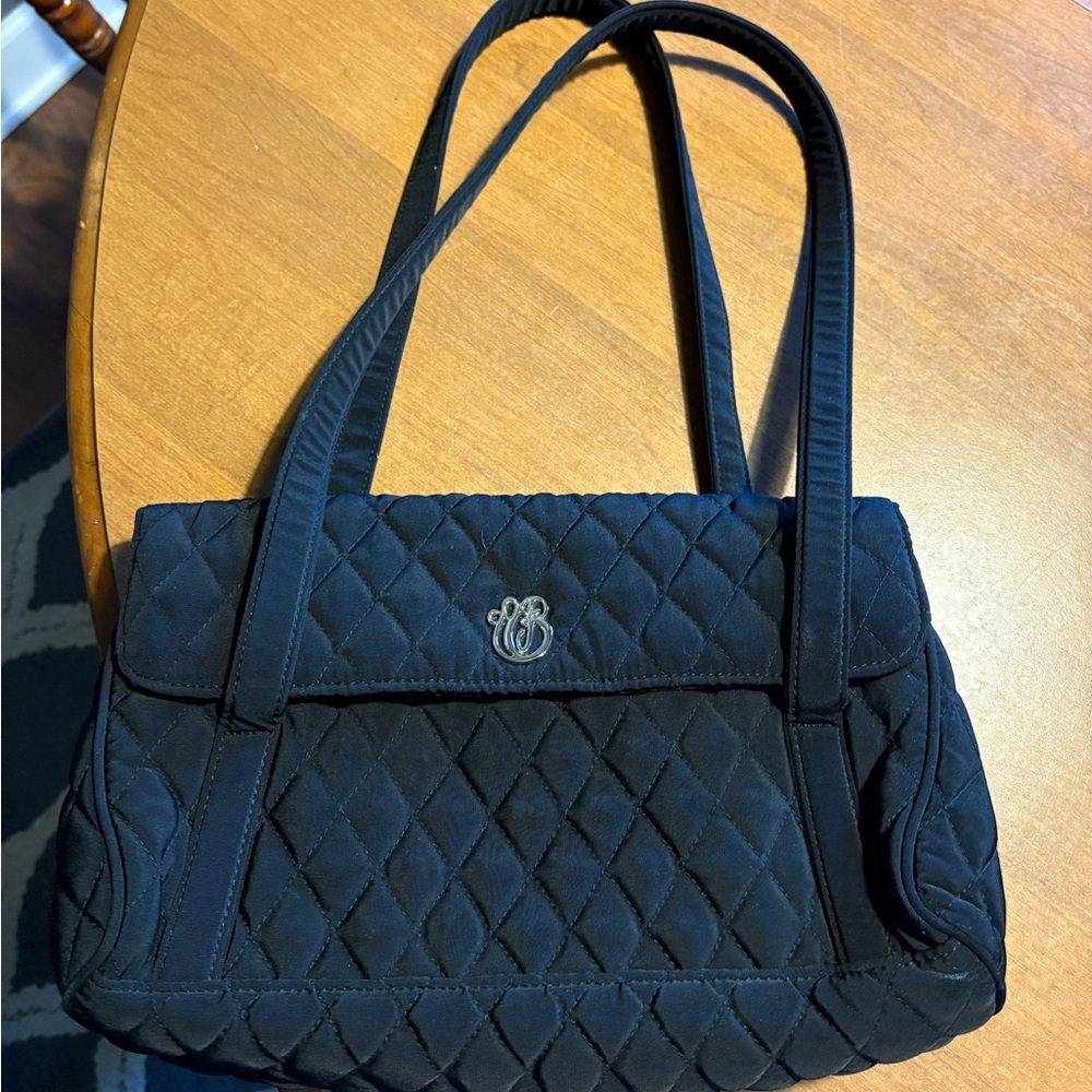 Vera Bradley Elegant Black Quilted Shoulder Bag